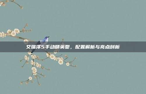 艾瑞泽5手动精英型，配置解析与亮点剖析