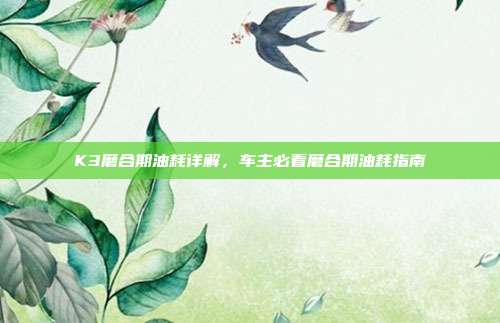 K3磨合期油耗详解，车主必看磨合期油耗指南