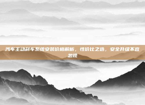 汽车主动刹车系统安装价格解析，性价比之选，安全升级不容忽视