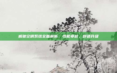 威驰空调系统全面解析，性能卓越，舒适升级