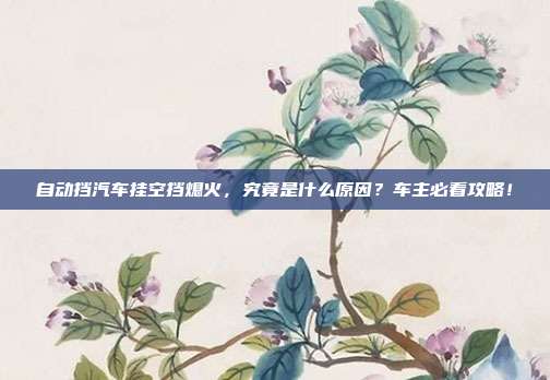 自动挡汽车挂空挡熄火，究竟是什么原因？车主必看攻略！
