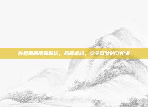 胜视雨刷质量解析，品质卓越，安全驾驶的守护者