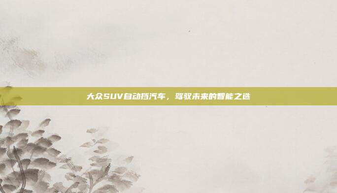大众SUV自动挡汽车，驾驭未来的智能之选