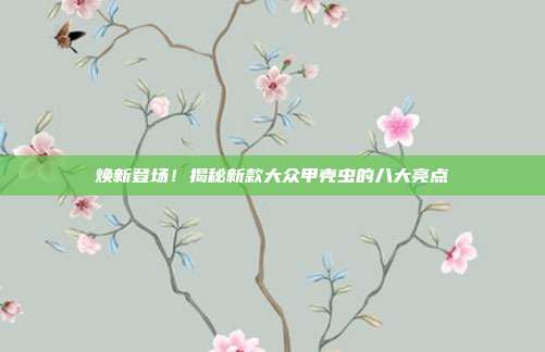 焕新登场！揭秘新款大众甲壳虫的八大亮点