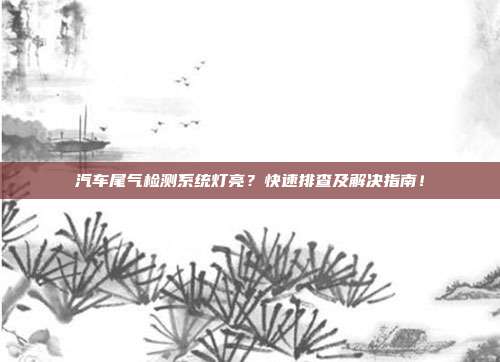 汽车尾气检测系统灯亮？快速排查及解决指南！