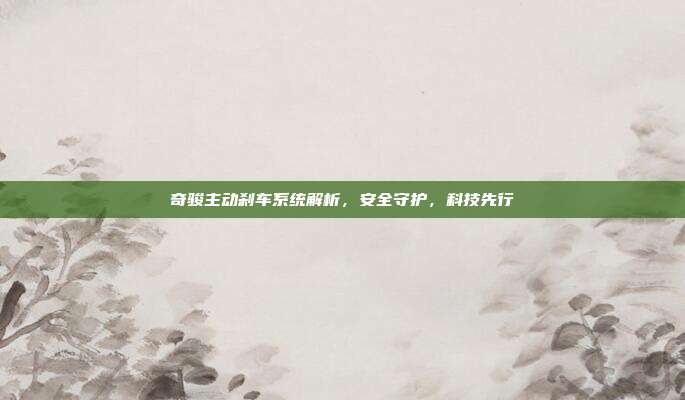 奇骏主动刹车系统解析，安全守护，科技先行