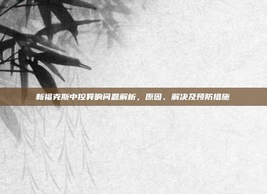 新福克斯中控异响问题解析，原因、解决及预防措施