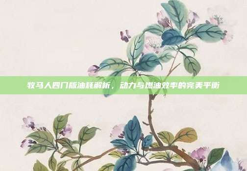 牧马人四门版油耗解析，动力与燃油效率的完美平衡