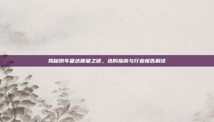 揭秘倒车雷达质量之谜，选购指南与行业报告解读