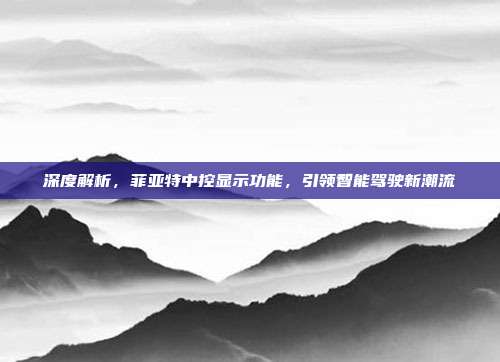 深度解析，菲亚特中控显示功能，引领智能驾驶新潮流