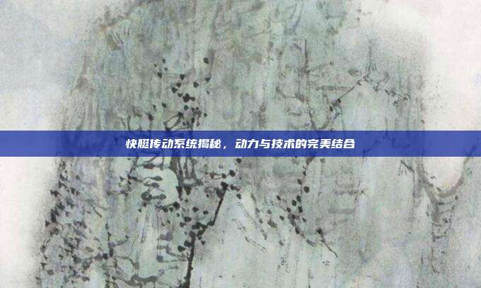 快艇传动系统揭秘，动力与技术的完美结合
