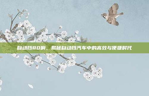 自动挡80响，揭秘自动挡汽车中的高效与便捷时代