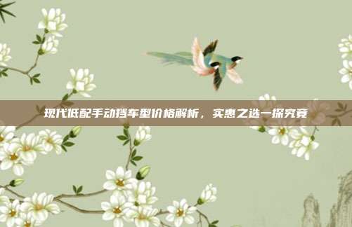 现代低配手动挡车型价格解析，实惠之选一探究竟