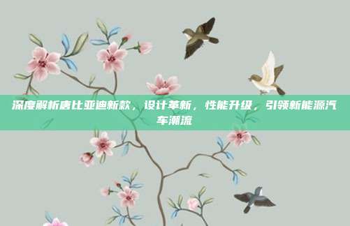 深度解析唐比亚迪新款，设计革新，性能升级，引领新能源汽车潮流