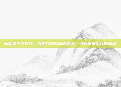 新能源汽车时代，汽车充电桩品牌盘点，引领未来出行新潮流