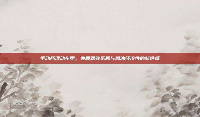 手动挡混动车型，兼顾驾驶乐趣与燃油经济性的新选择