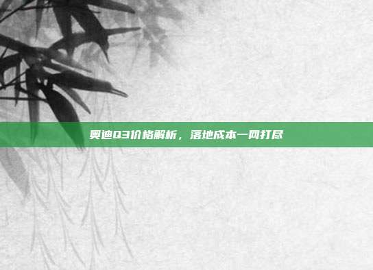 奥迪Q3价格解析，落地成本一网打尽