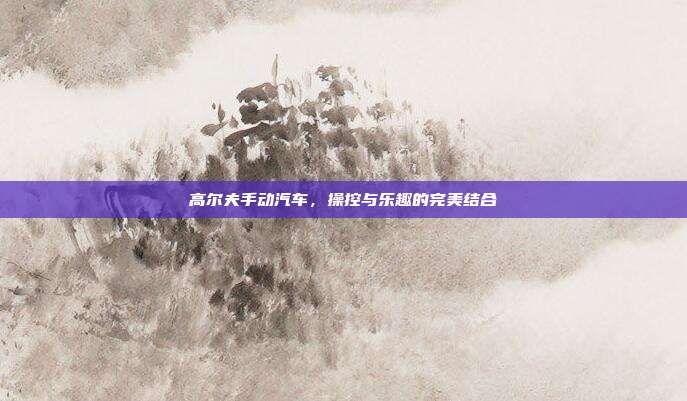 高尔夫手动汽车，操控与乐趣的完美结合
