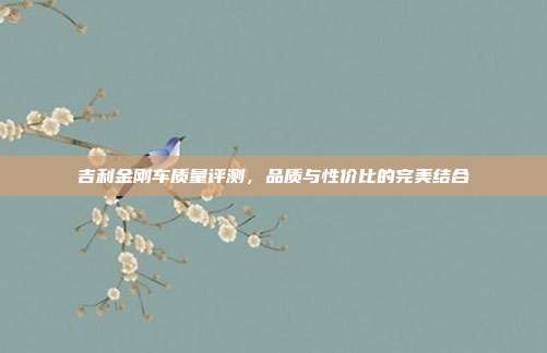 吉利金刚车质量评测，品质与性价比的完美结合