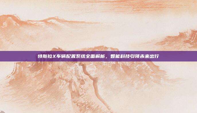 特斯拉X车辆配置系统全面解析，智能科技引领未来出行