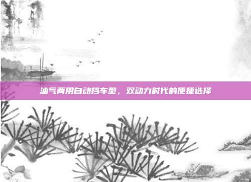 油气两用自动挡车型，双动力时代的便捷选择
