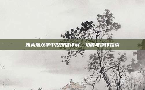 凯美瑞双擎中控按键详解，功能与操作指南