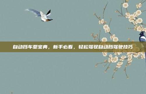 自动挡车型宝典，新手必看，轻松驾驭自动挡驾驶技巧