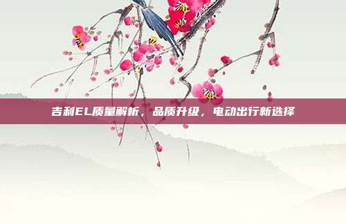 吉利EL质量解析，品质升级，电动出行新选择