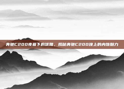 奔驰C200夜幕下的优雅，揭秘奔驰C200晚上的内饰魅力