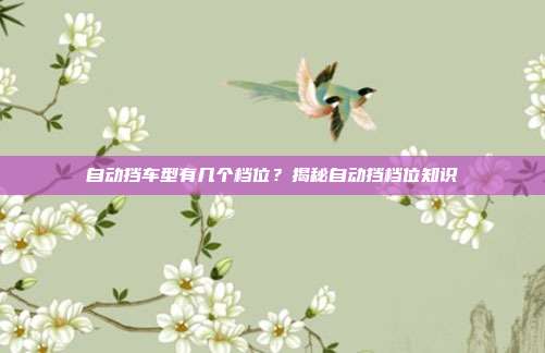 自动挡车型有几个档位？揭秘自动挡档位知识