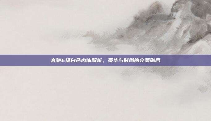 奔驰E级白色内饰解析，豪华与时尚的完美融合