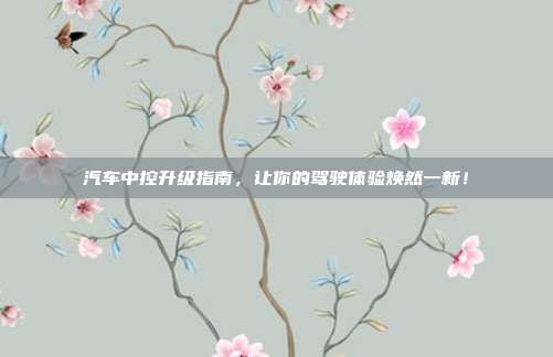 汽车中控升级指南，让你的驾驶体验焕然一新！