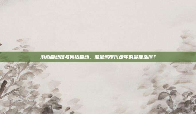 雨燕自动挡与奥拓自动，谁是城市代步车的最佳选择？