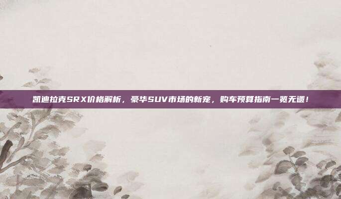 凯迪拉克SRX价格解析，豪华SUV市场的新宠，购车预算指南一览无遗！