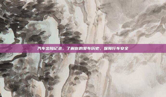 汽车出险记录，了解你的爱车历史，保障行车安全