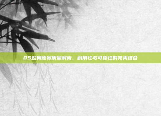 05款奥德赛质量解析，耐用性与可靠性的完美结合