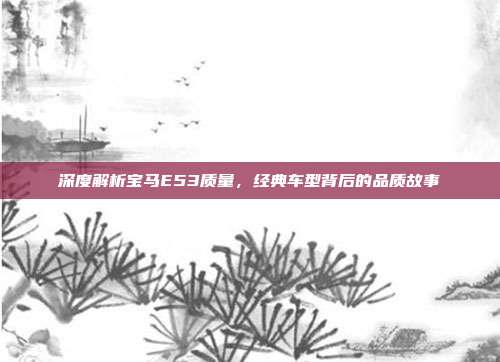 深度解析宝马E53质量，经典车型背后的品质故事