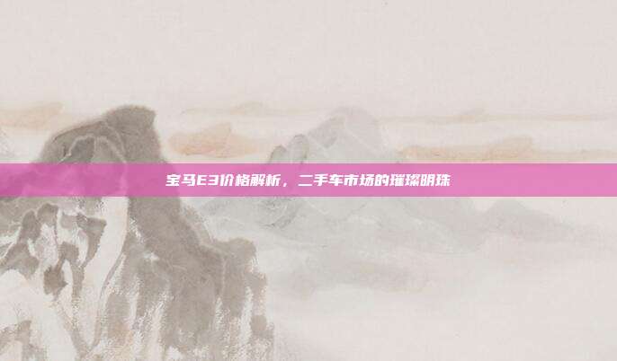 宝马E3价格解析，二手车市场的璀璨明珠