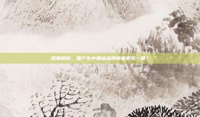 深度解析，国产车中哪些品牌质量更胜一筹？