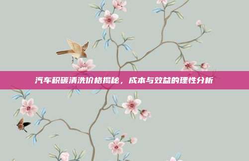 汽车积碳清洗价格揭秘，成本与效益的理性分析