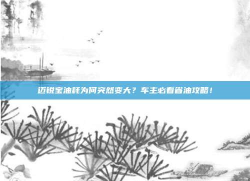 迈锐宝油耗为何突然变大？车主必看省油攻略！