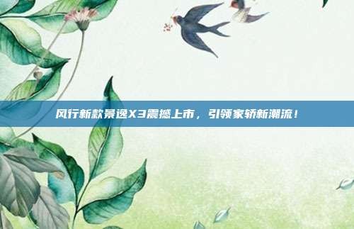 风行新款景逸X3震撼上市，引领家轿新潮流！