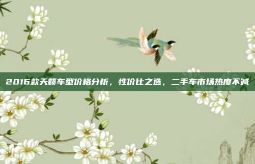 2016款天籁车型价格分析，性价比之选，二手车市场热度不减