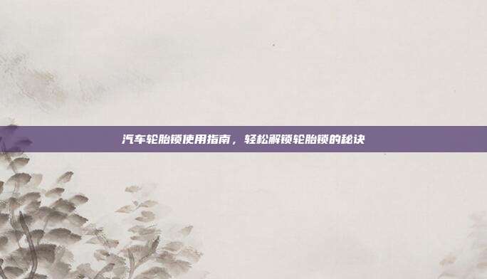 汽车轮胎锁使用指南，轻松解锁轮胎锁的秘诀