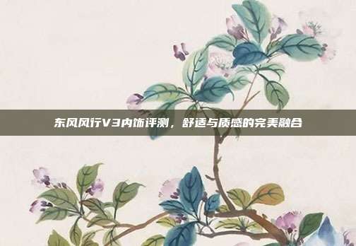 东风风行V3内饰评测，舒适与质感的完美融合