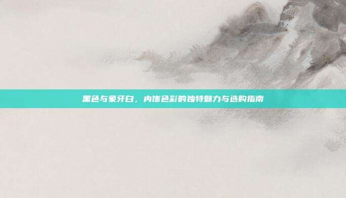 黑色与象牙白，内饰色彩的独特魅力与选购指南