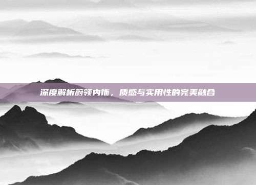 深度解析蔚领内饰，质感与实用性的完美融合