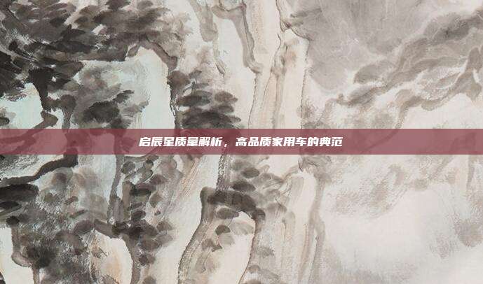 启辰星质量解析，高品质家用车的典范