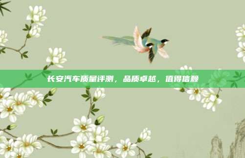 长安汽车质量评测，品质卓越，值得信赖