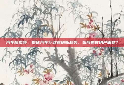 汽车模视频，揭秘汽车行业营销新趋势，如何抓住用户眼球？